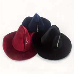 Halloween Witch Hat Big Brim Velvet Dark Hat