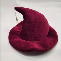 Halloween Witch Hat Big Brim Velvet Dark Hat