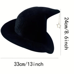 Halloween Witch Hat Big Brim Velvet Dark Hat