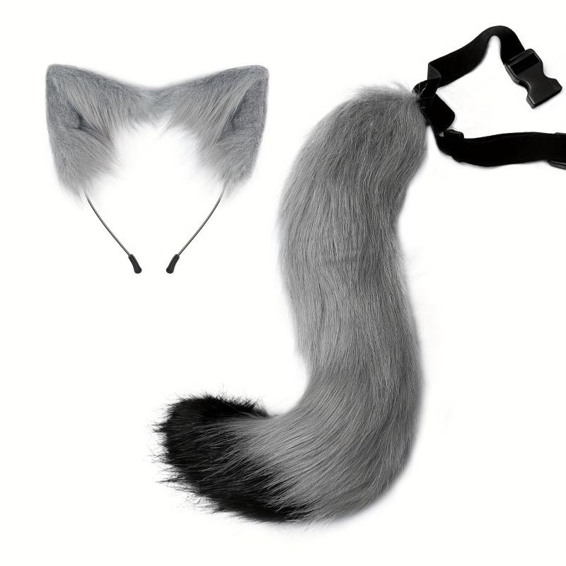Halloween Party Fox Tail Wolf Tail Plush Animal Ear Headband