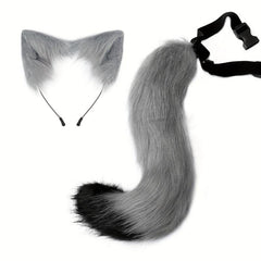 Halloween Party Fox Tail Wolf Tail Plush Animal Ear Headband