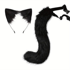 Halloween Party Fox Tail Wolf Tail Plush Animal Ear Headband