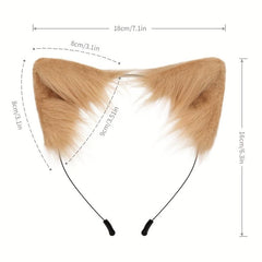 Halloween Party Fox Tail Wolf Tail Plush Animal Ear Headband