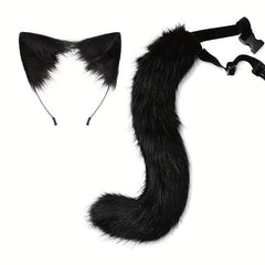 Halloween Party Fox Tail Wolf Tail Plush Animal Ear Headband
