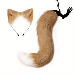 Halloween Party Fox Tail Wolf Tail Plush Animal Ear Headband