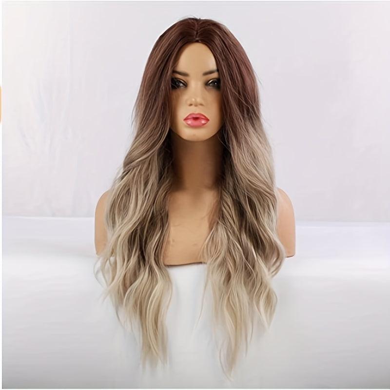 Gradient Long Curly Wig For Women Daily Party Holiday Costume Cosplay Props