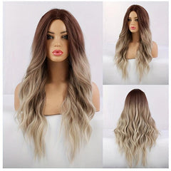 Gradient Long Curly Wig For Women Daily Party Holiday Costume Cosplay Props