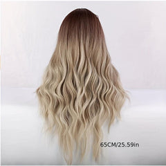 Gradient Long Curly Wig For Women Daily Party Holiday Costume Cosplay Props