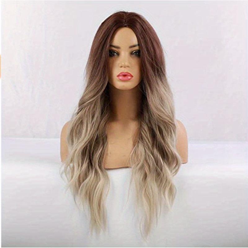 Gradient Long Curly Wig For Women Daily Party Holiday Costume Cosplay Props