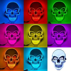 Men's Halloween LED Clown Light Mask - Adult Christmas Skull