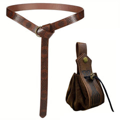 Viking Style PU Leather Medieval Bag Retro Waist Bag Set