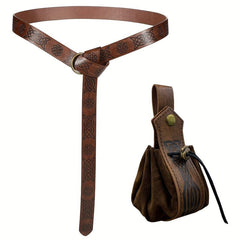 Viking Style PU Leather Medieval Bag Retro Waist Bag Set