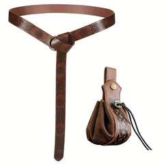 Viking Style PU Leather Medieval Bag Retro Waist Bag Set