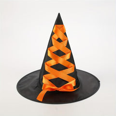 Lace Strapped Halloween Witch Hat for Party Decors