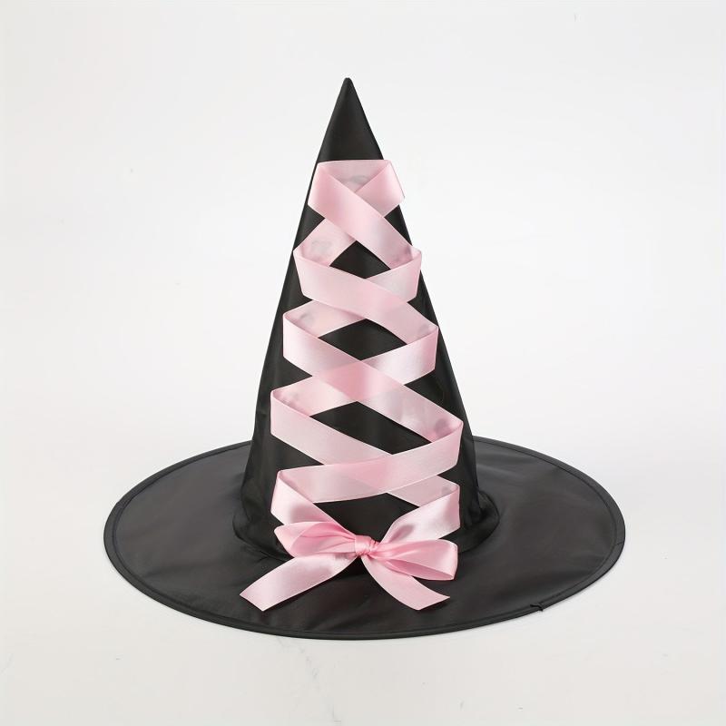 Lace Strapped Halloween Witch Hat for Party Decors