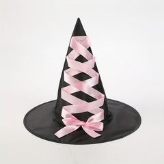 Lace Strapped Halloween Witch Hat for Party Decors