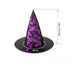 Lace Strapped Halloween Witch Hat for Party Decors
