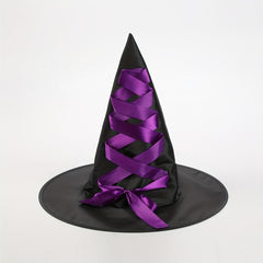 Lace Strapped Halloween Witch Hat for Party Decors