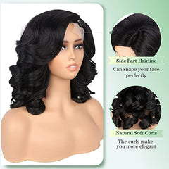 Short Curly Wig Heat Resistant Synthetic Fiber for Daily Decor Costume Props