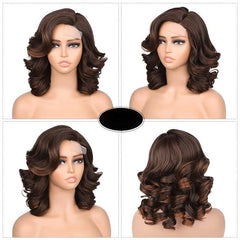 Short Curly Wig Heat Resistant Synthetic Fiber for Daily Decor Costume Props