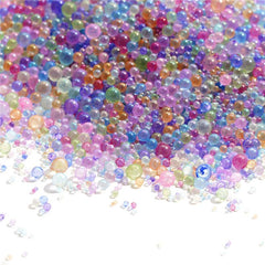 Luminous Bubble Beads Illusion Glass Round Beads DIY Nail Art Decorations