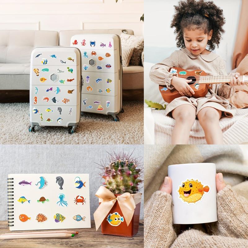 50pcs Ocean Fish Model Stickers Under The Sea Kids Vinyl Waterproof Sticker