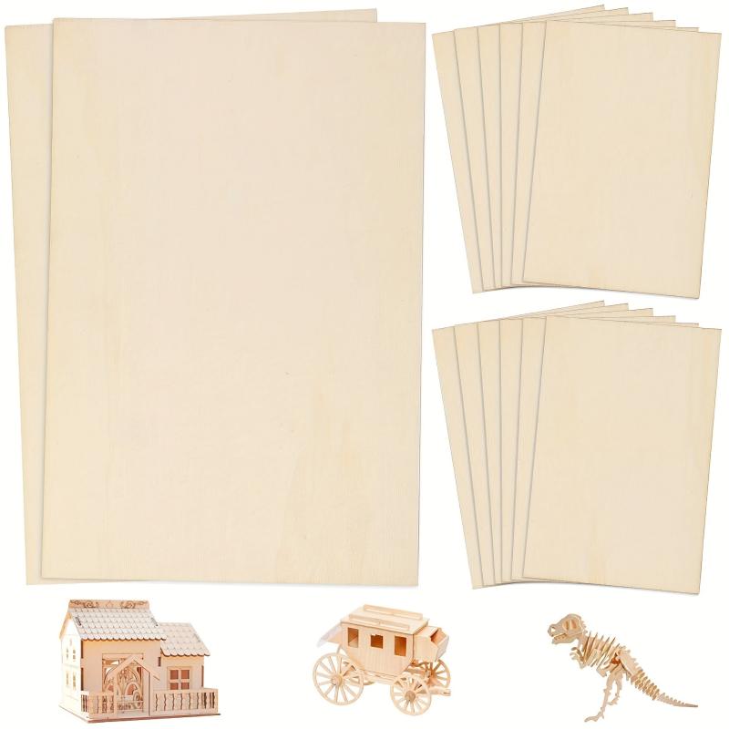 10pcs Unfinished Wooden Planks for DIY Arts & Crafts, School Projects