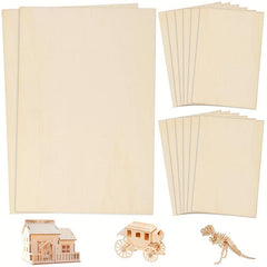 10pcs Unfinished Wooden Planks for DIY Arts & Crafts, School Projects