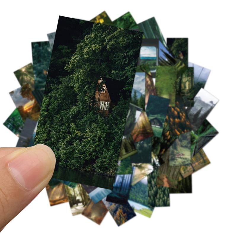 62pcs Green Forest Waterproof Stickers