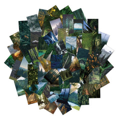 62pcs Green Forest Waterproof Stickers