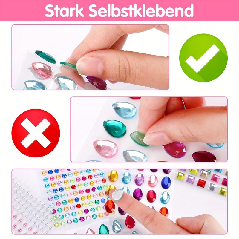 1782 Pcs Adhesive Rhinestones Stickers for Crafts