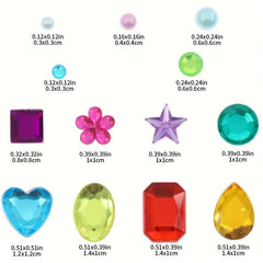 1782 Pcs Adhesive Rhinestones Stickers for Crafts