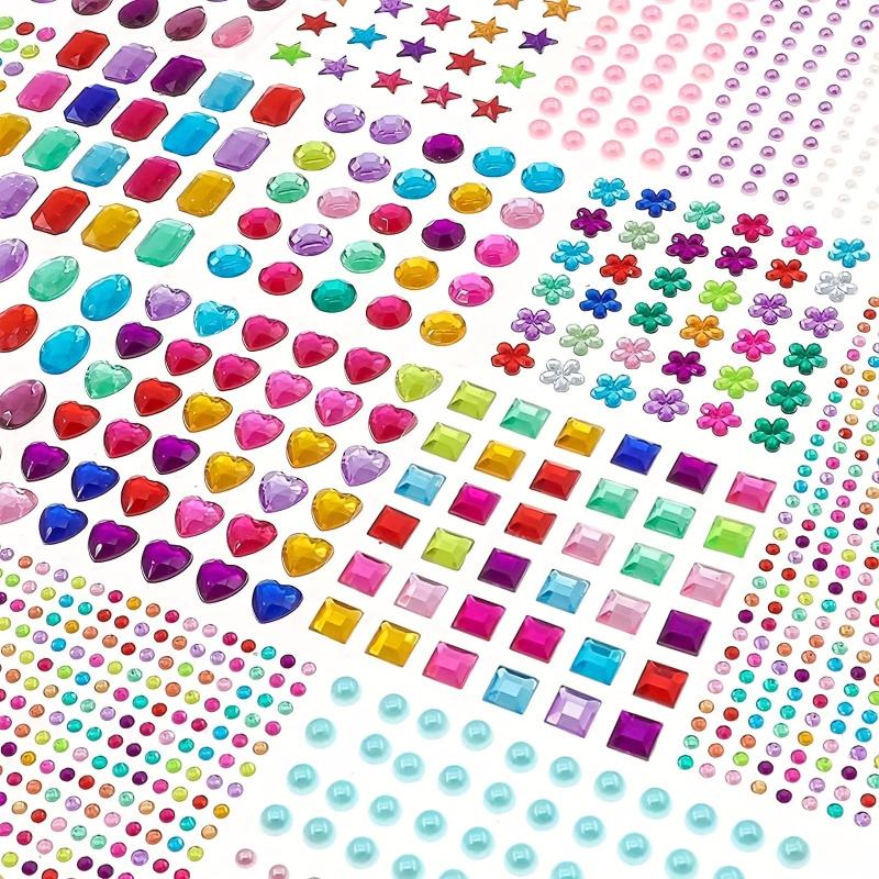 1782 Pcs Adhesive Rhinestones Stickers for Crafts