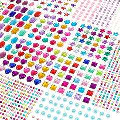 1782 Pcs Adhesive Rhinestones Stickers for Crafts