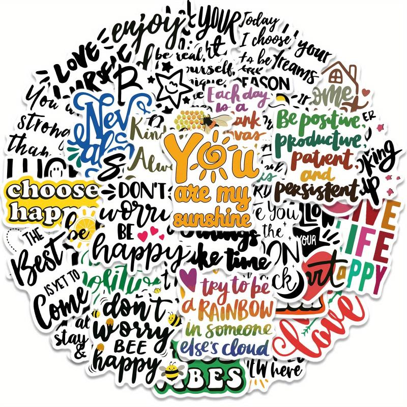 50pcs Inspirational Words Stickers Pack Positive Quote Stickers