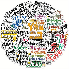 50pcs Inspirational Words Stickers Pack Positive Quote Stickers