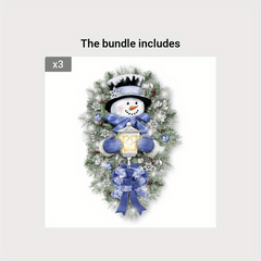 Christmas Sticker Decor Snowman Pine Patterns Glass Window Decal