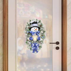 Christmas Sticker Decor Snowman Pine Patterns Glass Window Decal