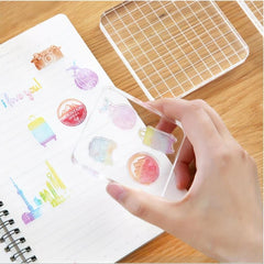 6pcs Acrylic Stamp Block Clear Stamping Tools Set With Grid Lines