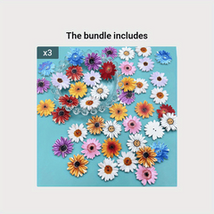 Painted Wooden Daisy Sunflower Buttons for Crafts - 2.54 cm