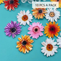 Painted Wooden Daisy Sunflower Buttons for Crafts - 2.54 cm