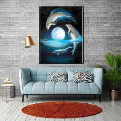 5D Dolphin Crystal Rhinestone Art Kit for Wall Decor