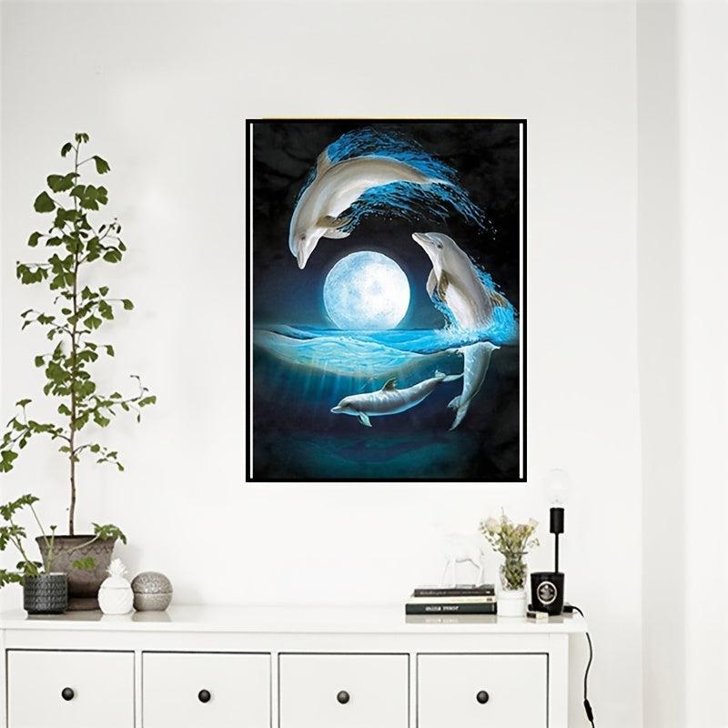 5D Dolphin Crystal Rhinestone Art Kit for Wall Decor