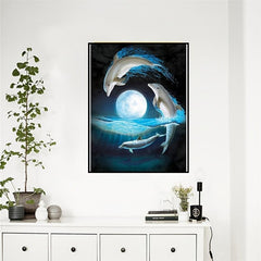 5D Dolphin Crystal Rhinestone Art Kit for Wall Decor