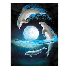 5D Dolphin Crystal Rhinestone Art Kit for Wall Decor