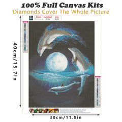 5D Dolphin Crystal Rhinestone Art Kit for Wall Decor