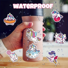 100 Pink Unicorn Vinyl Waterproof Stickers for Adults