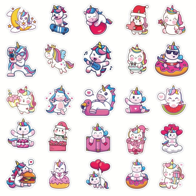100 Pink Unicorn Vinyl Waterproof Stickers for Adults