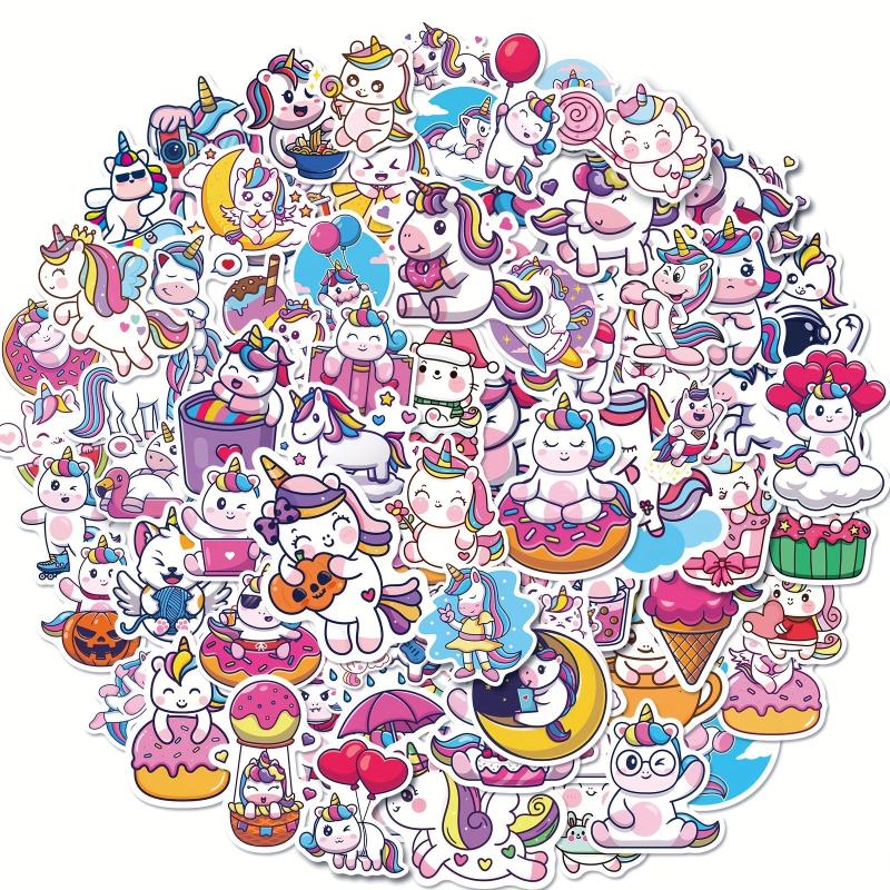 100 Pink Unicorn Vinyl Waterproof Stickers for Adults