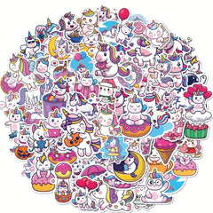 100 Pink Unicorn Vinyl Waterproof Stickers for Adults